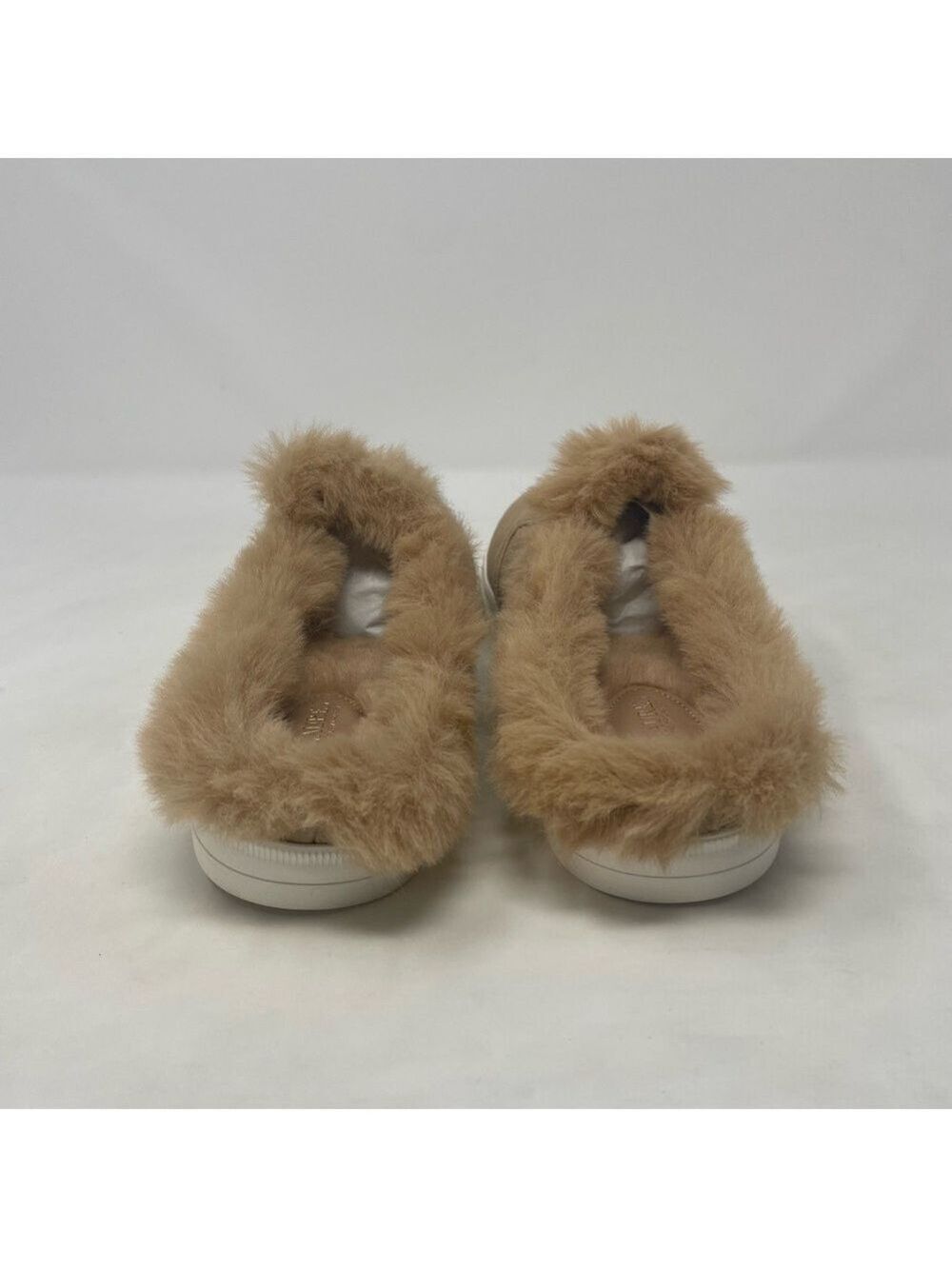 Nib Ralph Lauren Jinny Faux Fur Trim Suede Mule Slippers - Picture 10 of 11